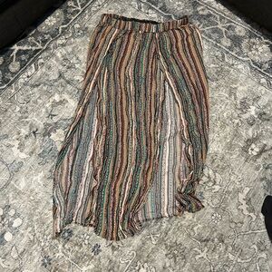 SHEIN Earthy Tones Striped Maxi Skirt